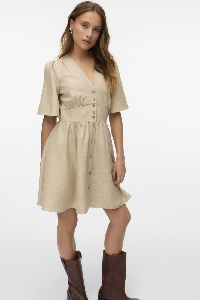 VMMELANEY 2/4 SHORT DRESS WVN NOOS 10333785 Overcast melange